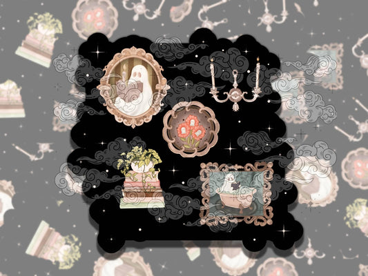 Ghost Frames Spooky Romance Bookish  Vinyl Sticker