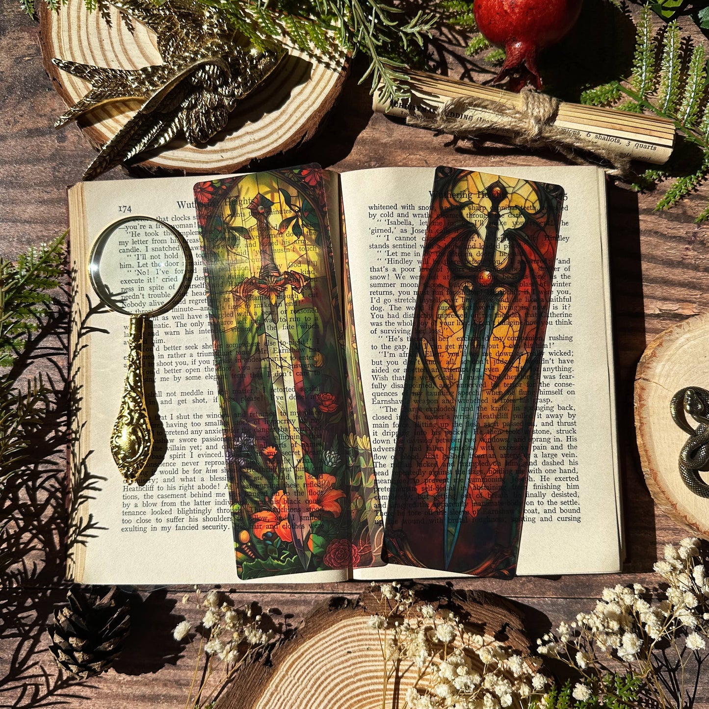 Botanical Sword Stained Glass Bookmarks