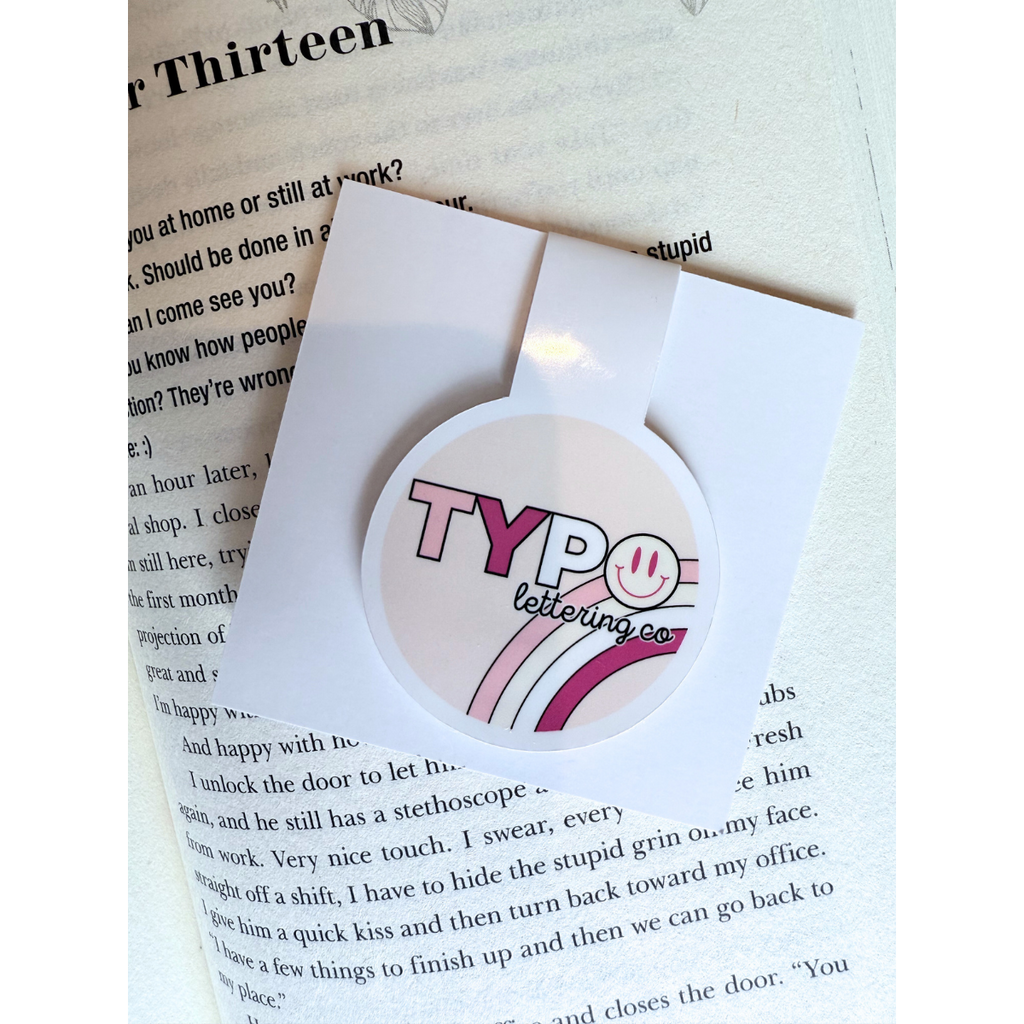 Romantic stack of books magnetic bookmark