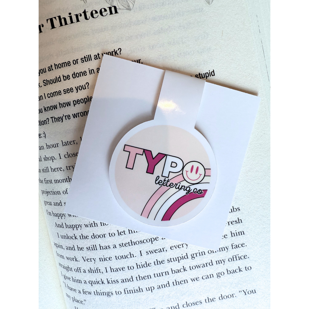 Romantic stack of books magnetic bookmark