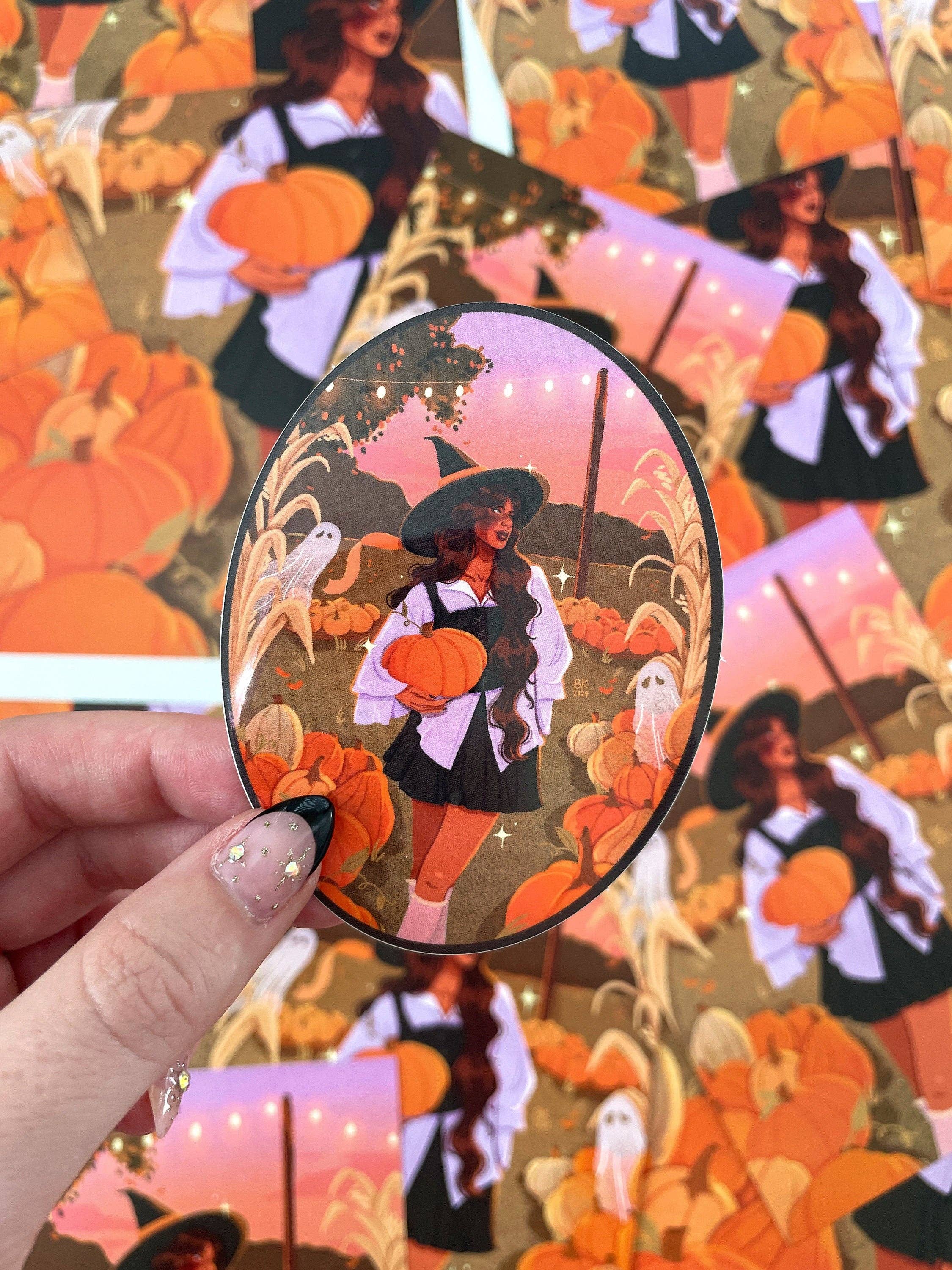 Pumpkin Patch Witch Sticker