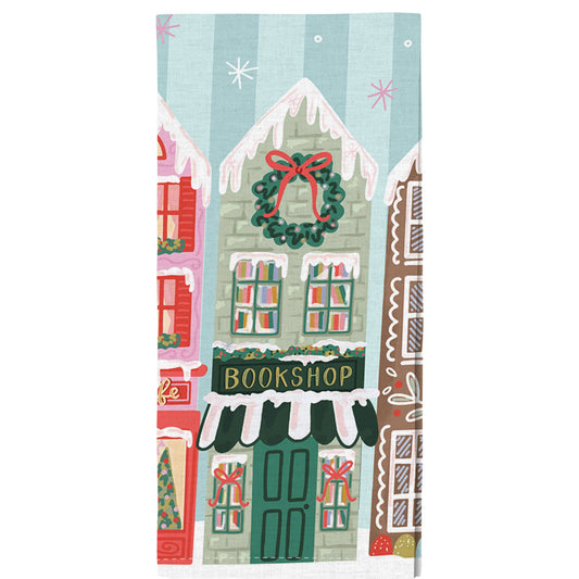 Holiday Shoppes Christmas Tea Towel