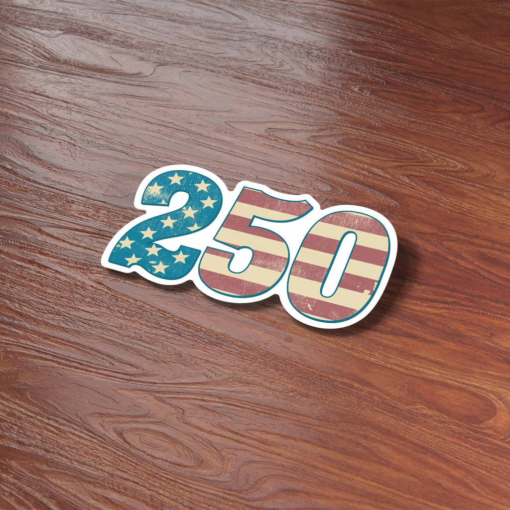 USA 250th Anniversary Grungy American Flag Sticker 2026