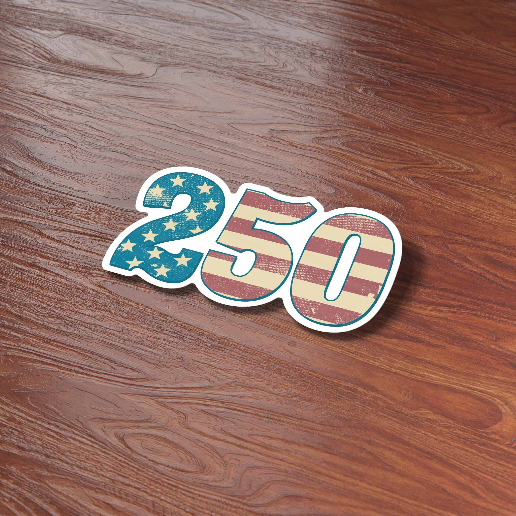 USA 250th Anniversary Grungy American Flag Sticker 2026