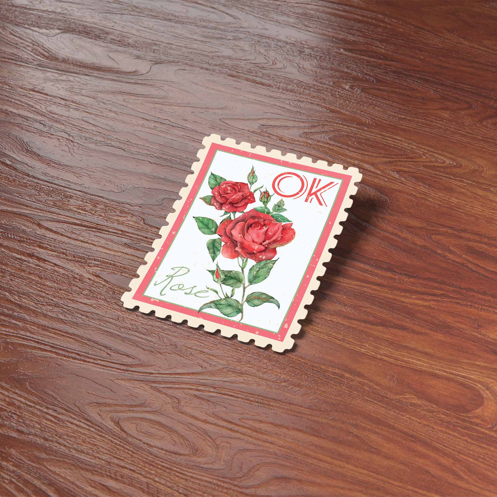 Oklahoma State Flower Rose Sticker - OK Vintage Stamp Decal