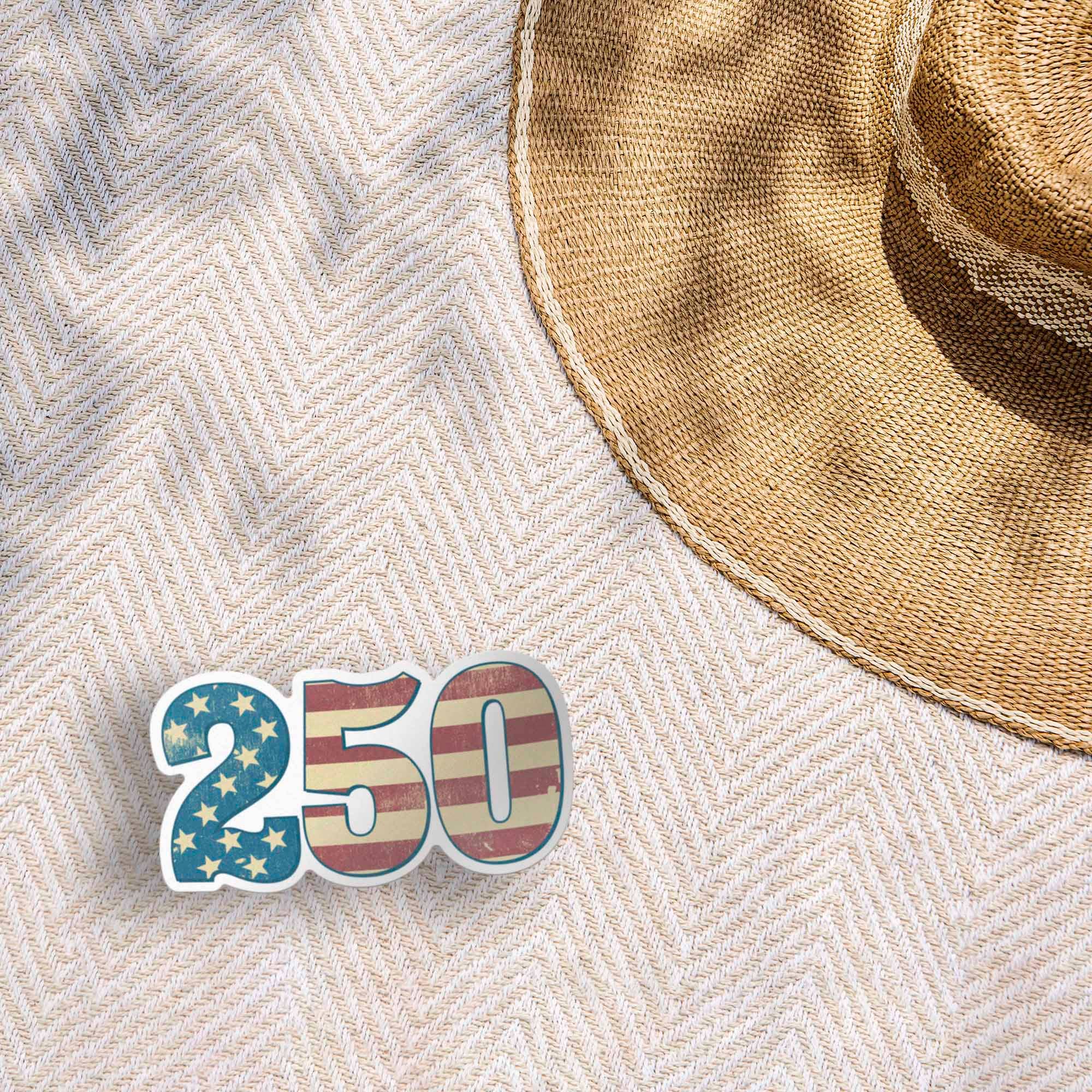 USA 250th Anniversary Grungy American Flag Sticker 2026