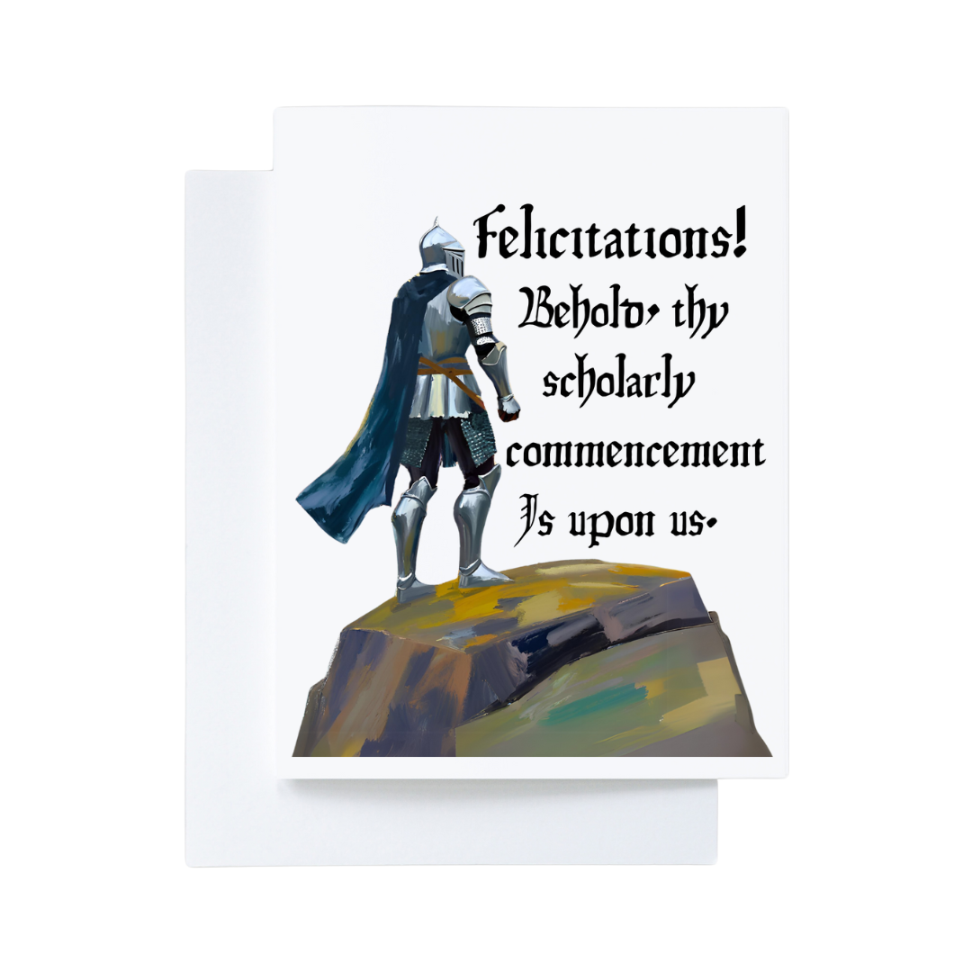 Funny Medieval Knight Renaissance Graduation Card