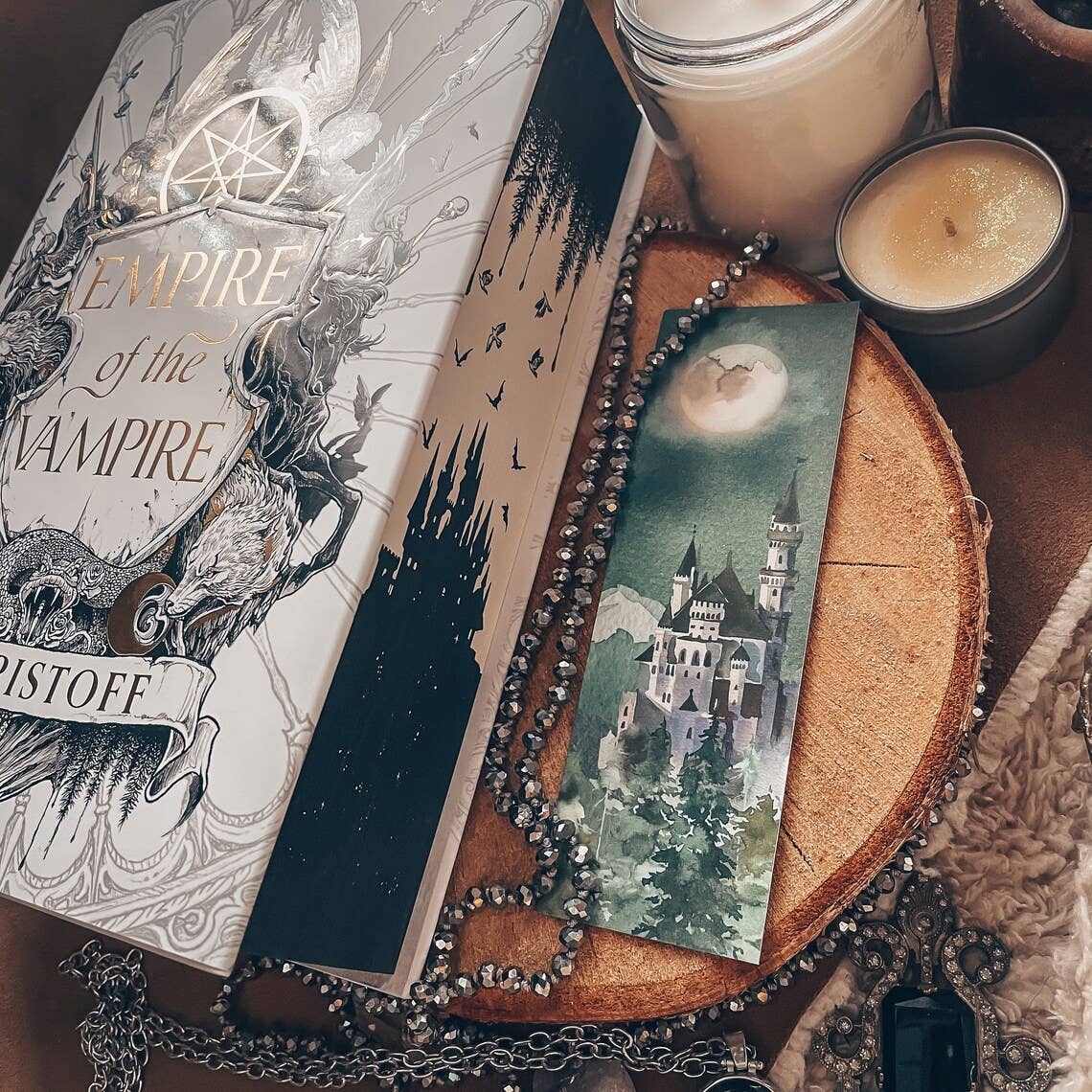 Fantasy Forest Castle Watercolor Bookmark