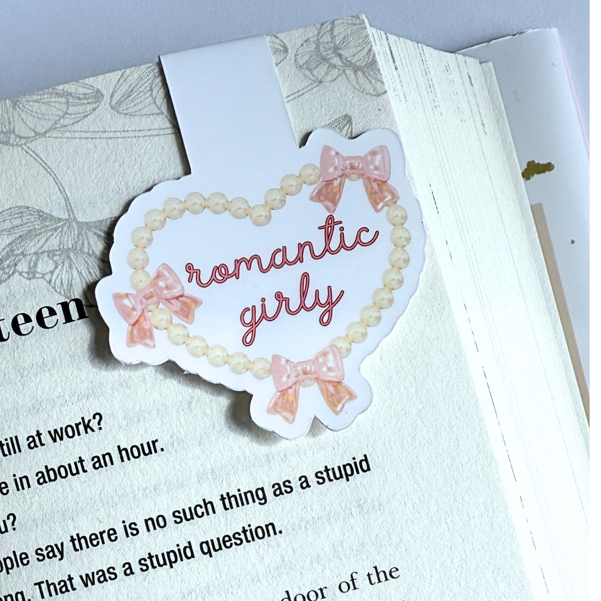 Romantic girly romance magnetic bookmark