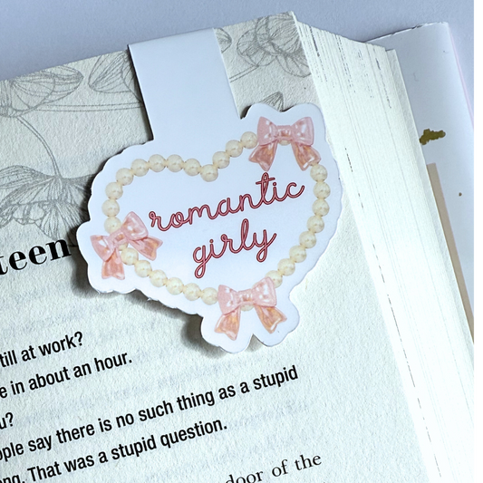 Romantic girly romance magnetic bookmark