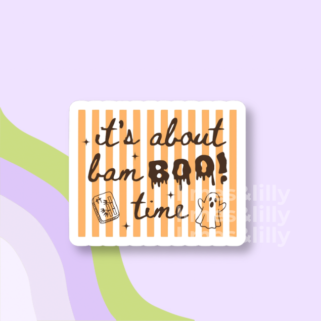 It’s About Bam! Time Orange Mahjong Vinyl Sticker