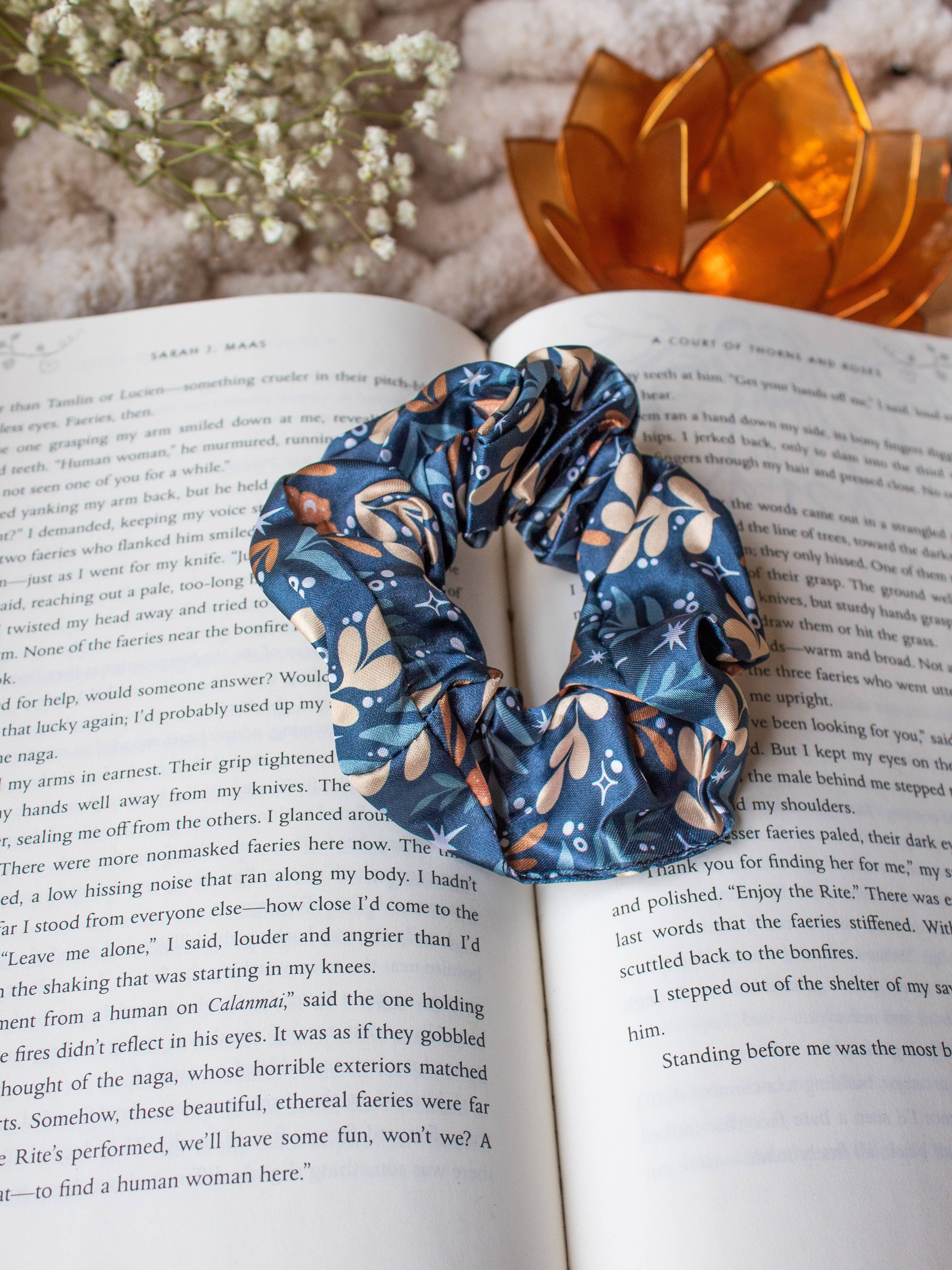 Bookish Fantasy Satin Scrunchie | Faerie Garden