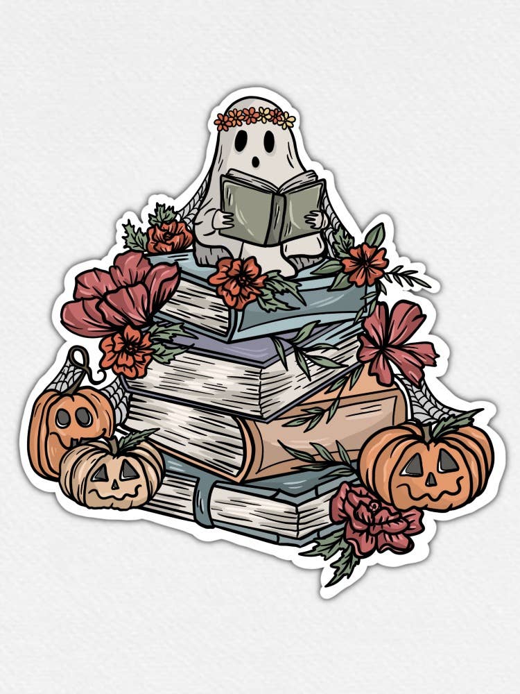Spooky Bookstack Sticker