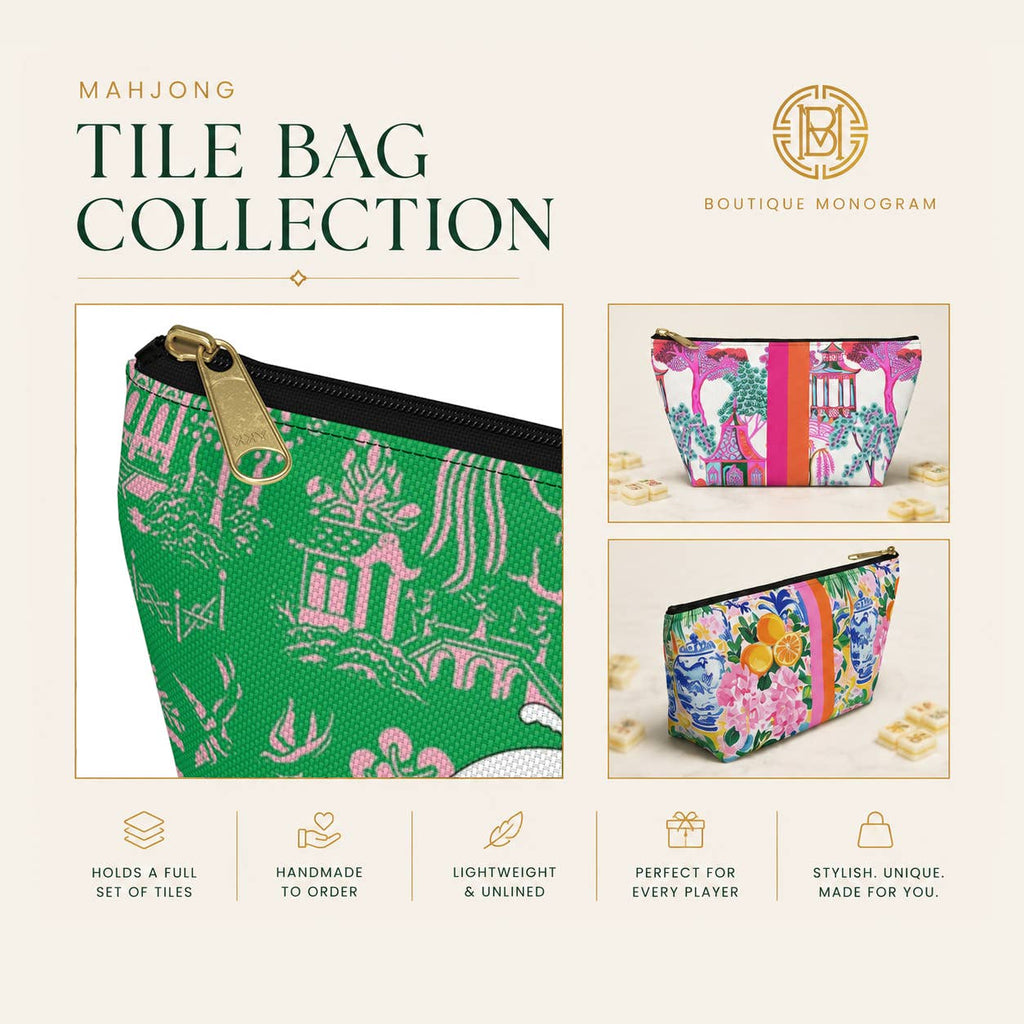 Mahjong Tile and Card Bag, Boutique Monogram