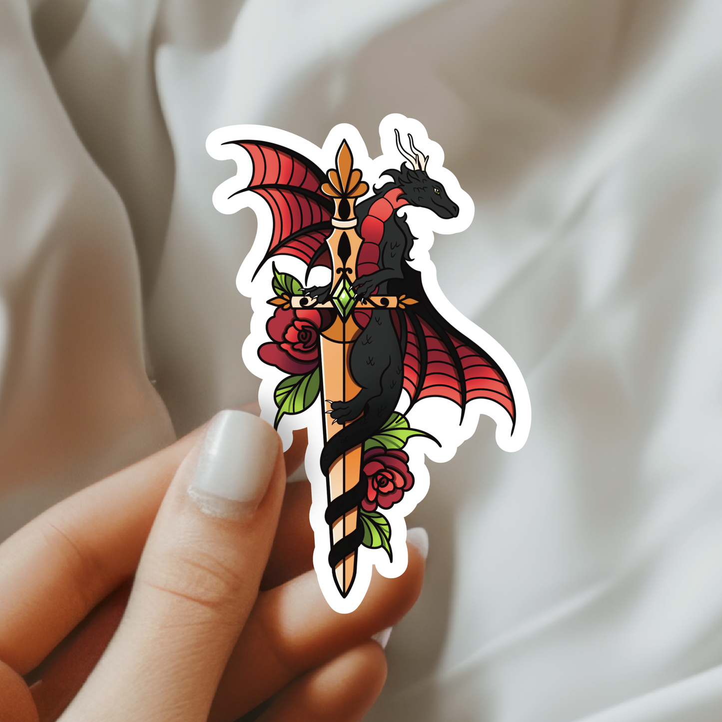 Dragon Sword Bookish Waterproof Vinyl Sticker