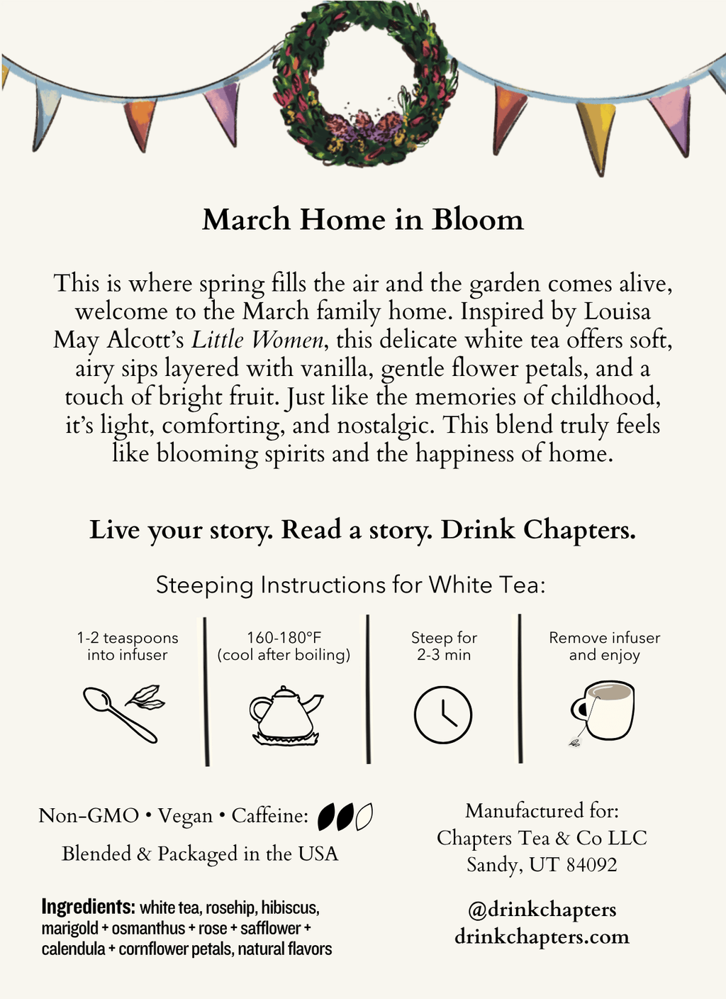 March Home in Bloom (Soft Floral Vanilla White Tea) 2oz