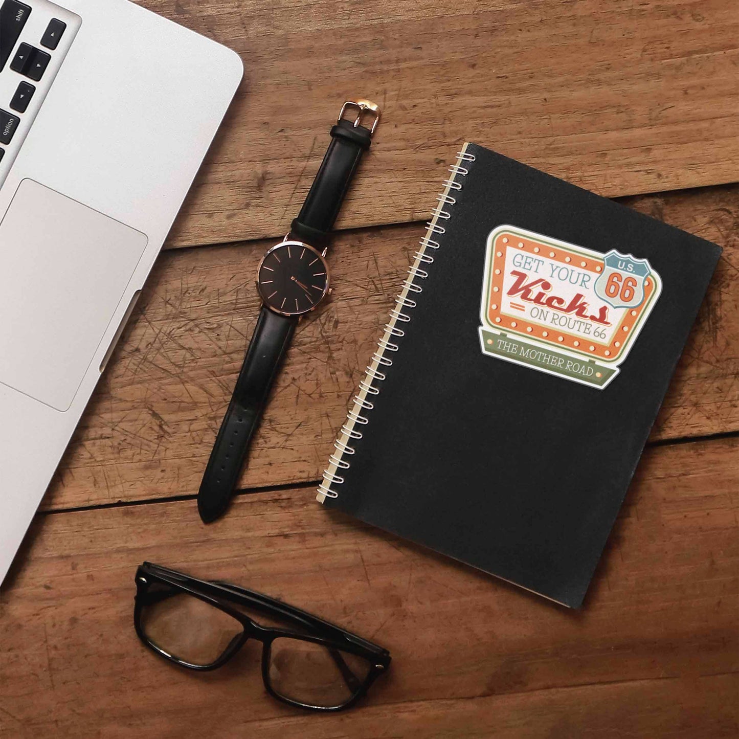 Get Your Kicks on Route 66 Sticker - Retro Road Trip Decal