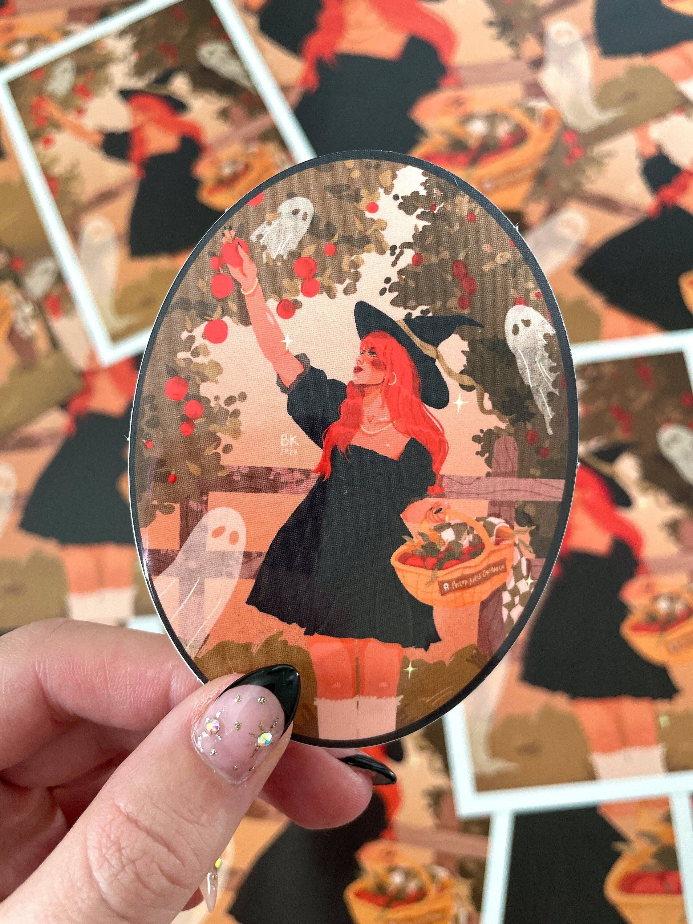 Poison Apple Picking Witch Sticker