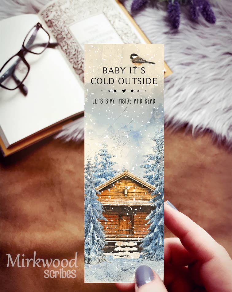 Baby it's Cold Outside Watercolor Bookmark