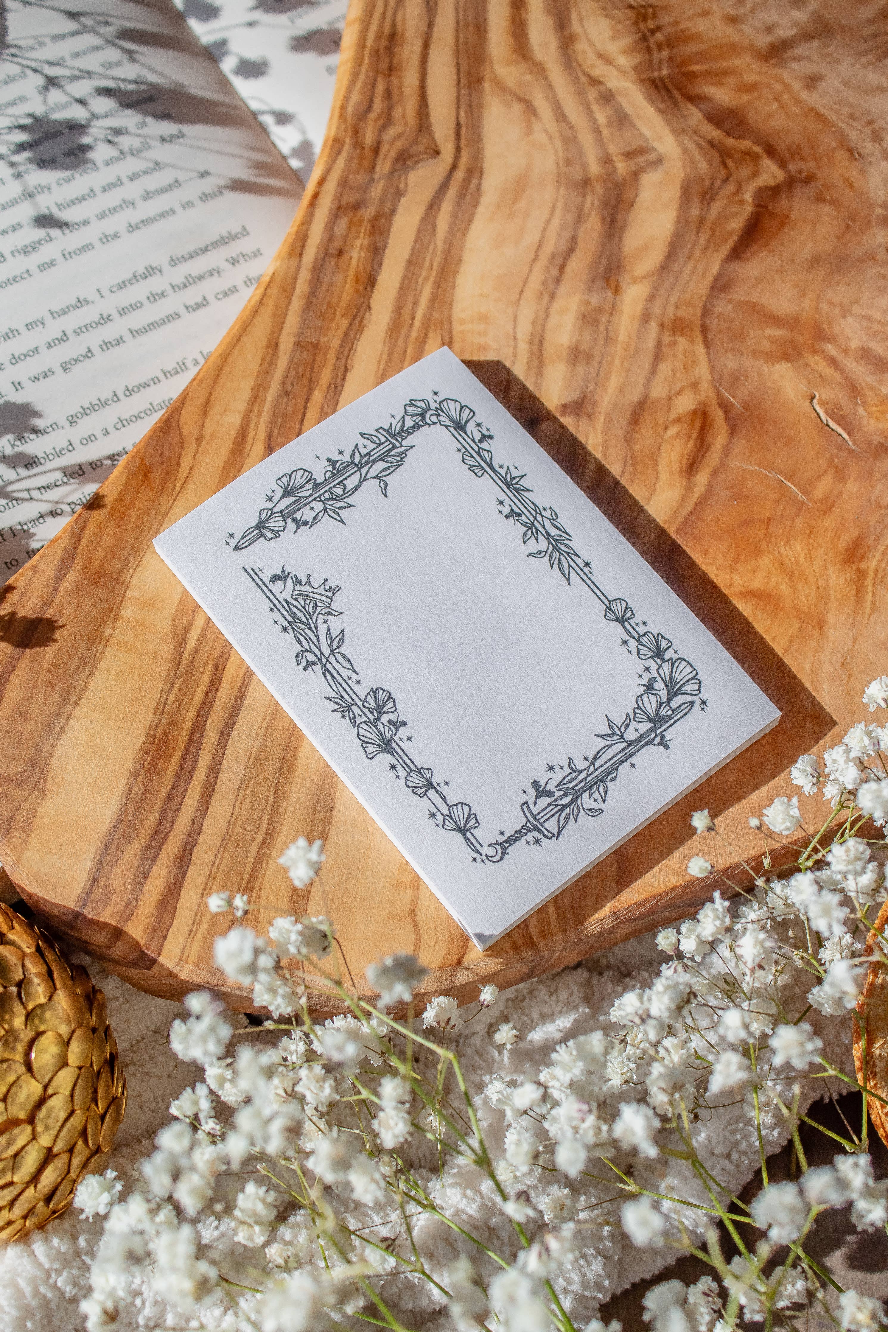 Ivory Swords Fantasy 3x4 Sticky Notes Post-It Notepad