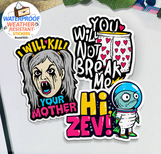 Dungeon Crawler Carl Quote Stickers 3" Hi Zev, Samantha, DCC
