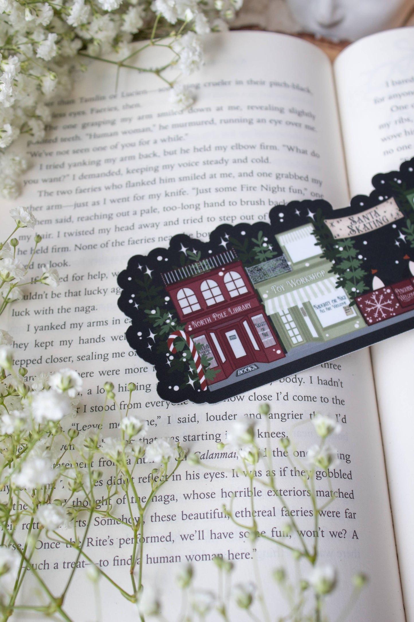 Christmas Village Street Die Cut Bookmark | Soft Touch