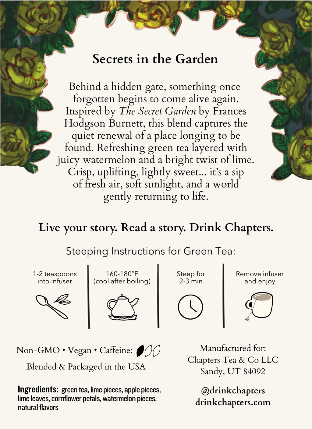 Secrets in the Garden (Juicy Watermelon Lime Green Tea) 2oz