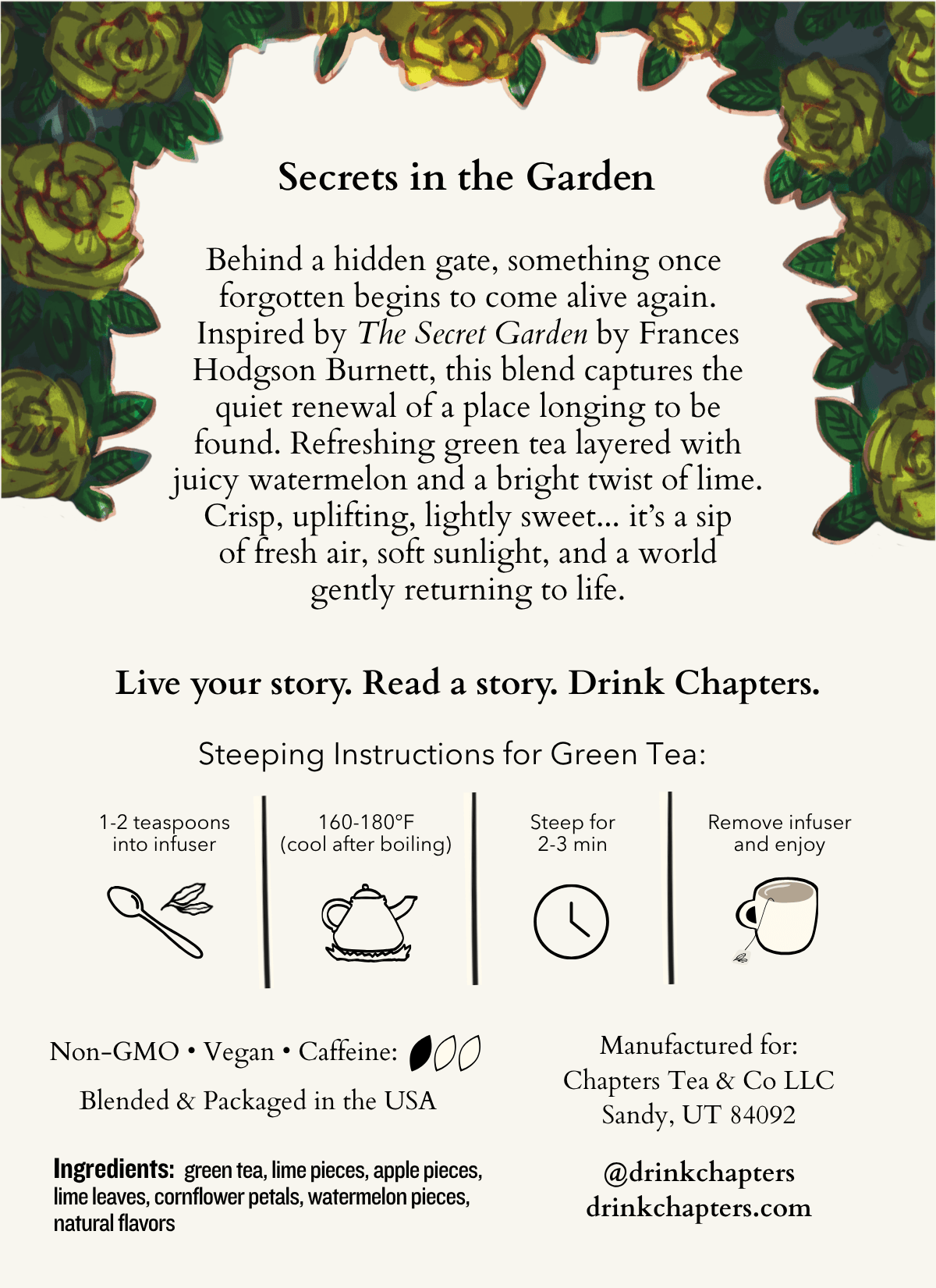 Secrets in the Garden (Juicy Watermelon Lime Green Tea) 2oz