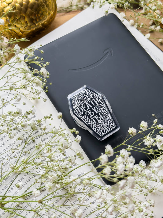 Death by TBR Coffin Kindle / Phone Grip  
