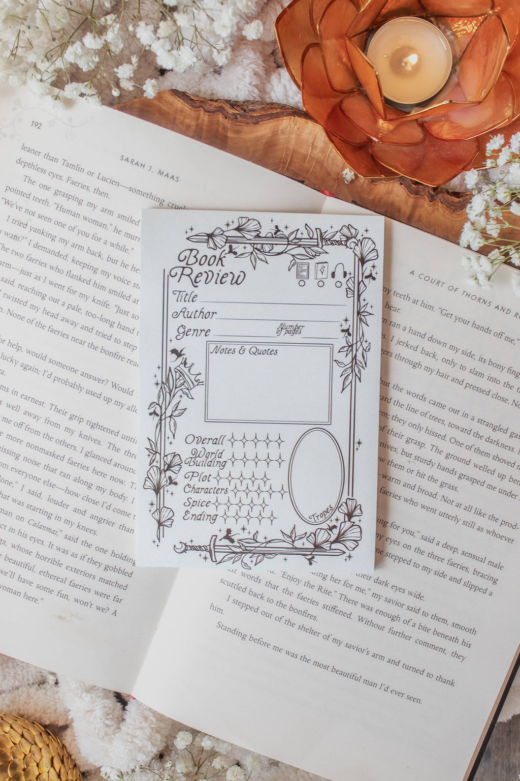 4x6 Book Review Post-it Notepad | Ivory Swords