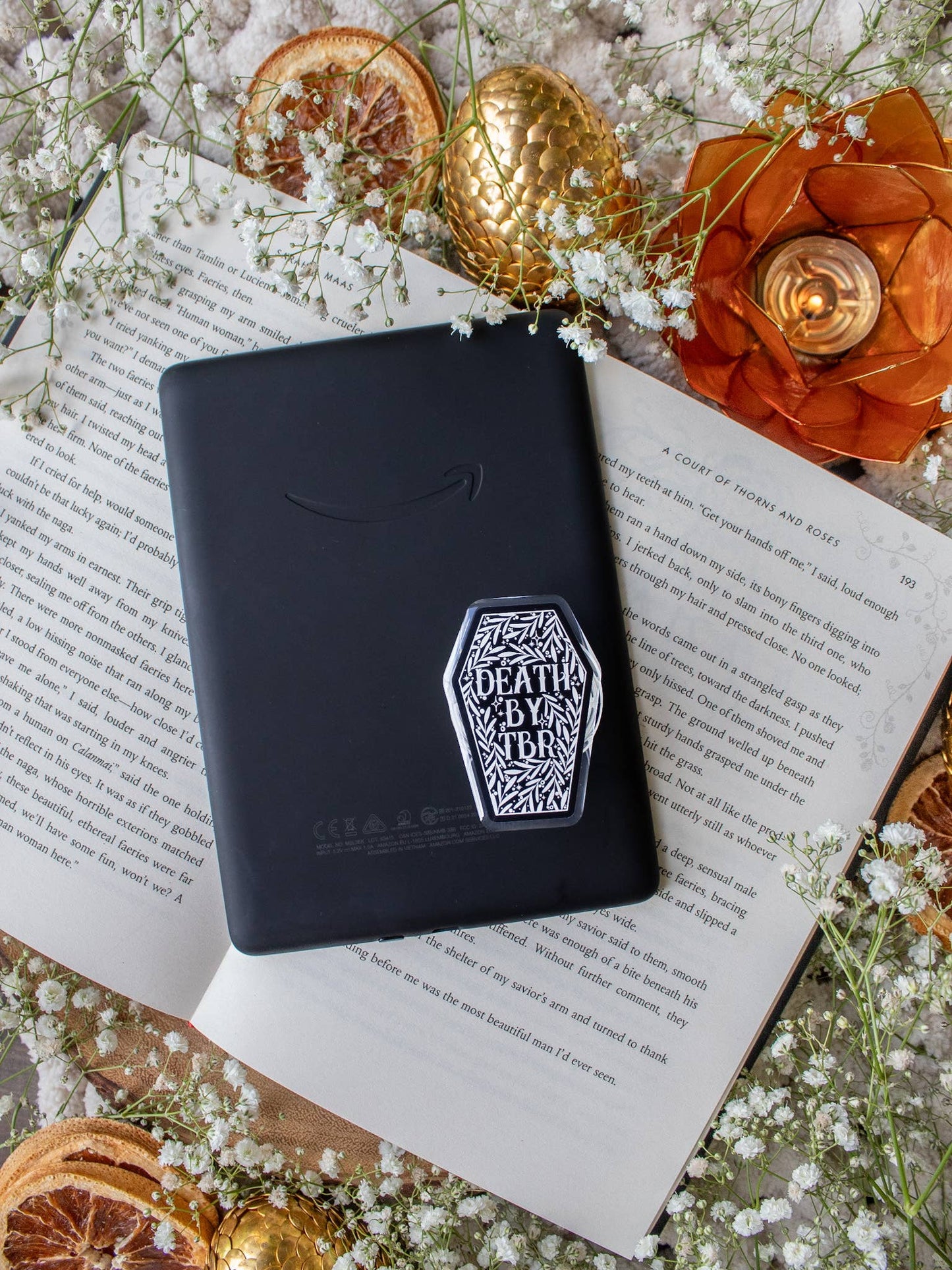 Death by TBR Coffin Kindle / Phone Grip  