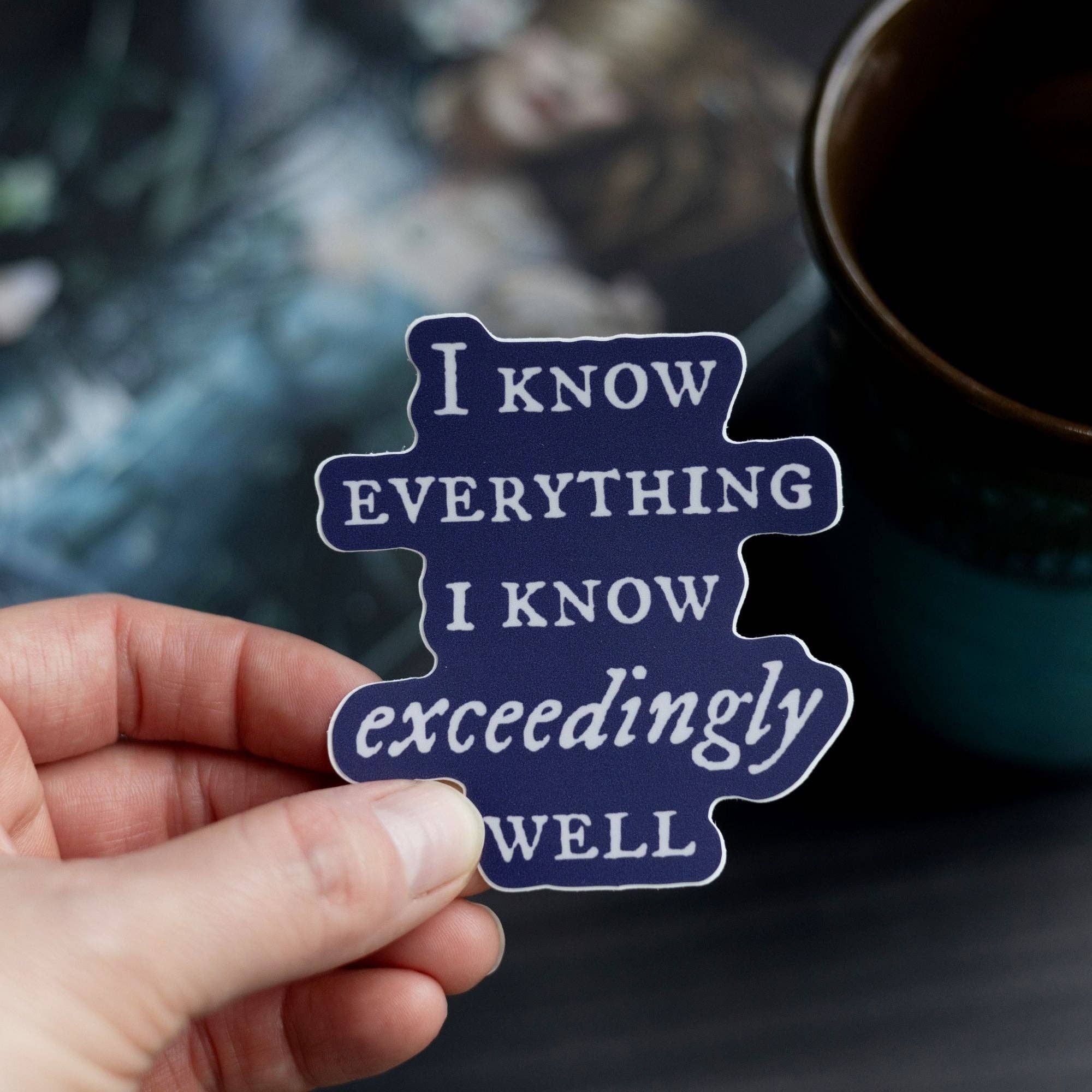 I Know Everything I Know Sticker | The Knight and the Moth