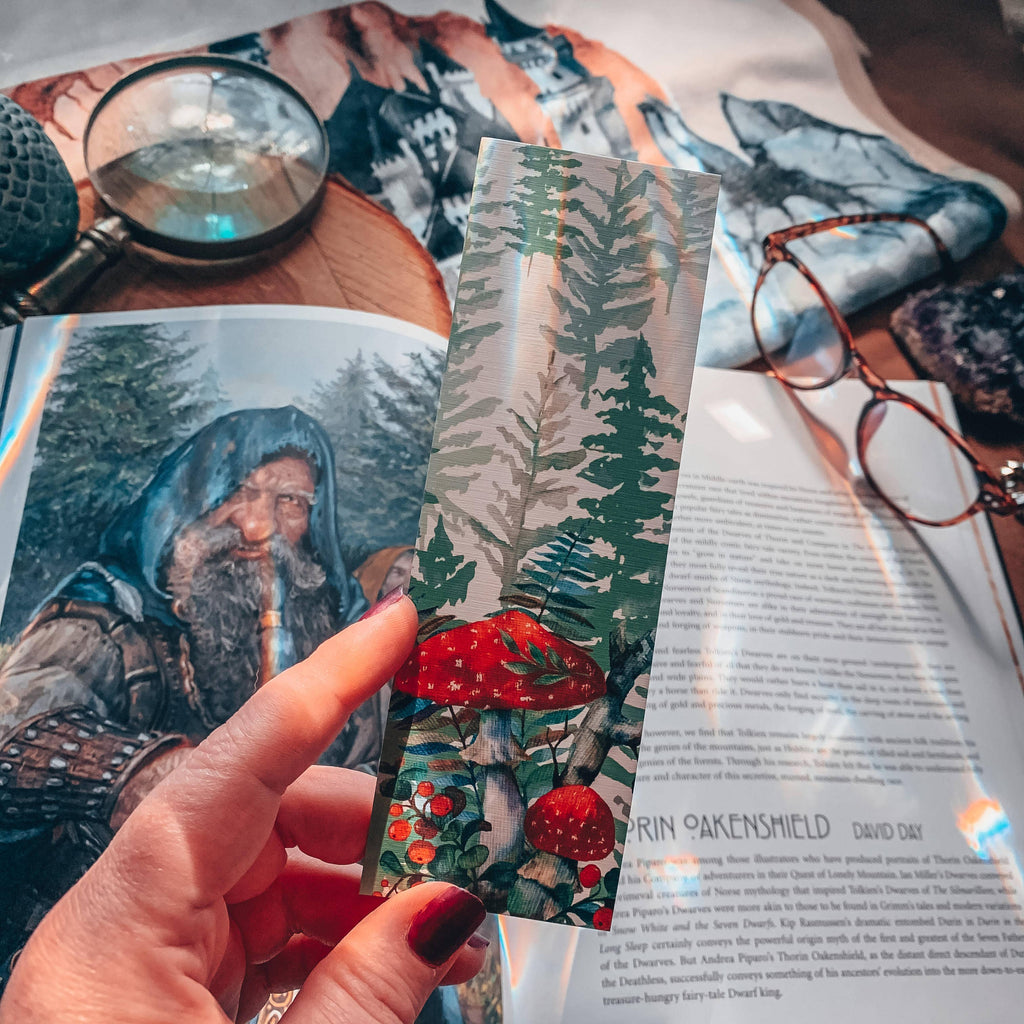 Mushroom Watercolor Bookmark