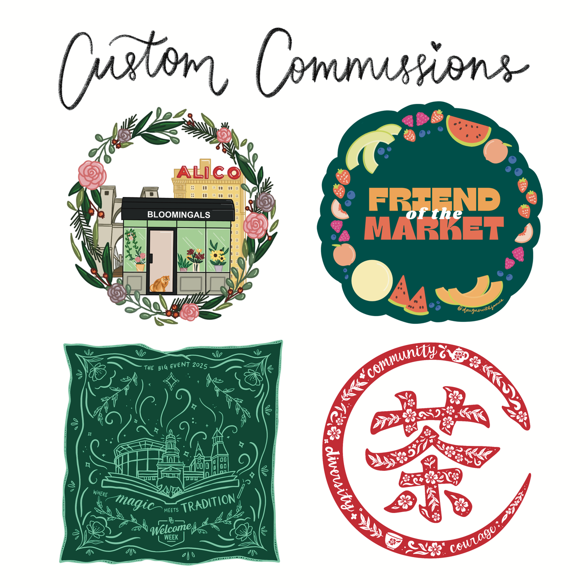 CUSTOM Designed Stickers, Keychains, Magnets, & Ornaments