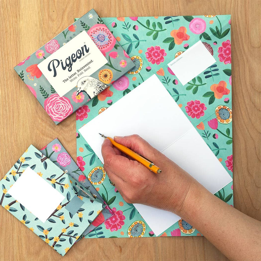 Wildflower Pigeon, Floral Letter Pack - Pack of 6 Letters