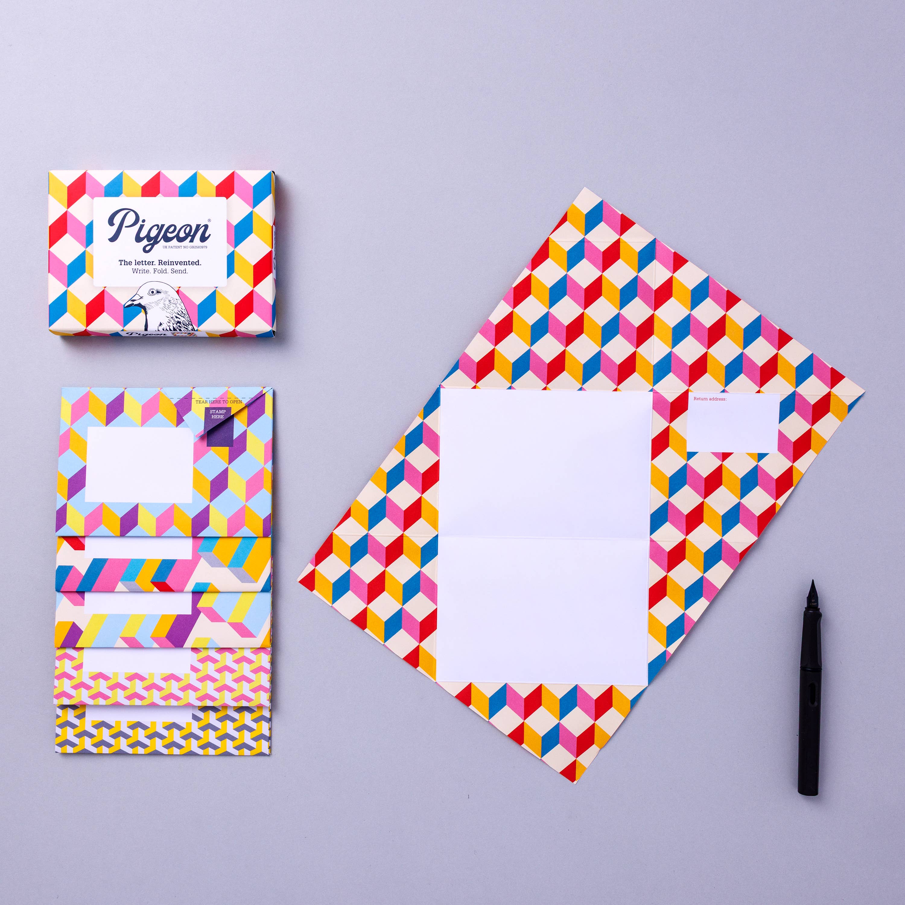 Urban Pigeon, Colorful Folding Letter Pack, Pack of 6