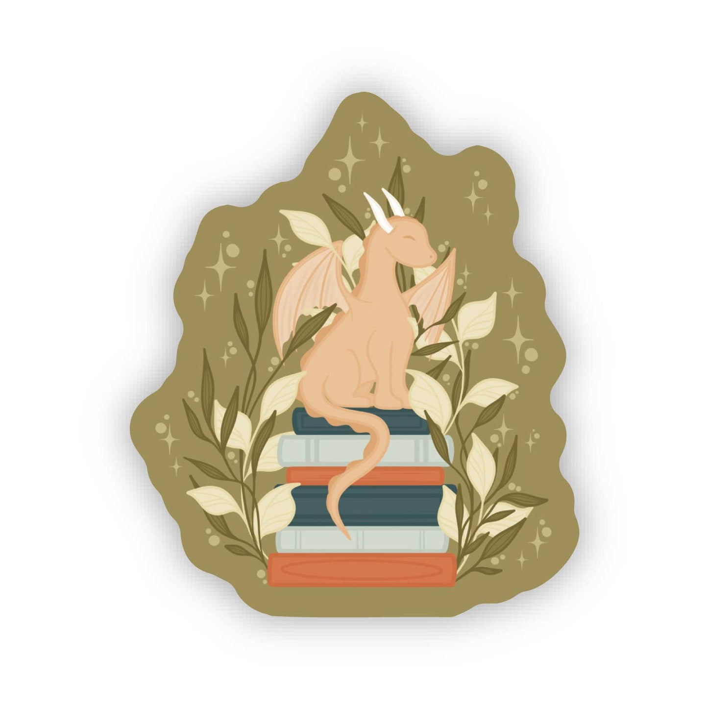 Book Dragons Bookstack Waterproof Vinyl Sticker