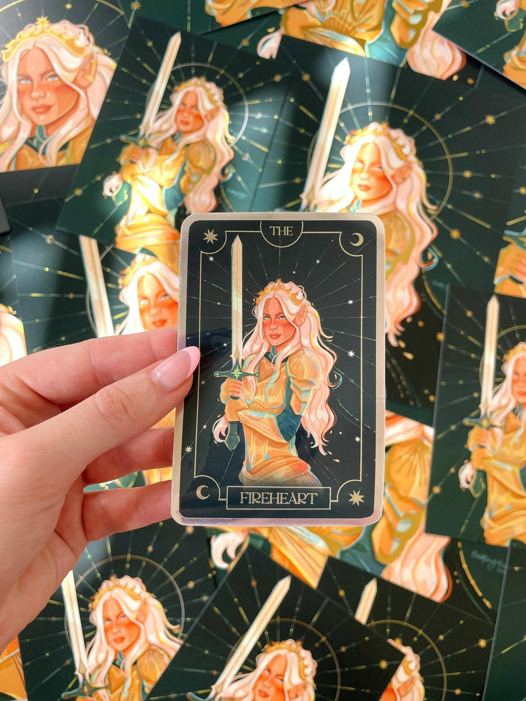Fire Heart Aelin Tarot Card Sticker