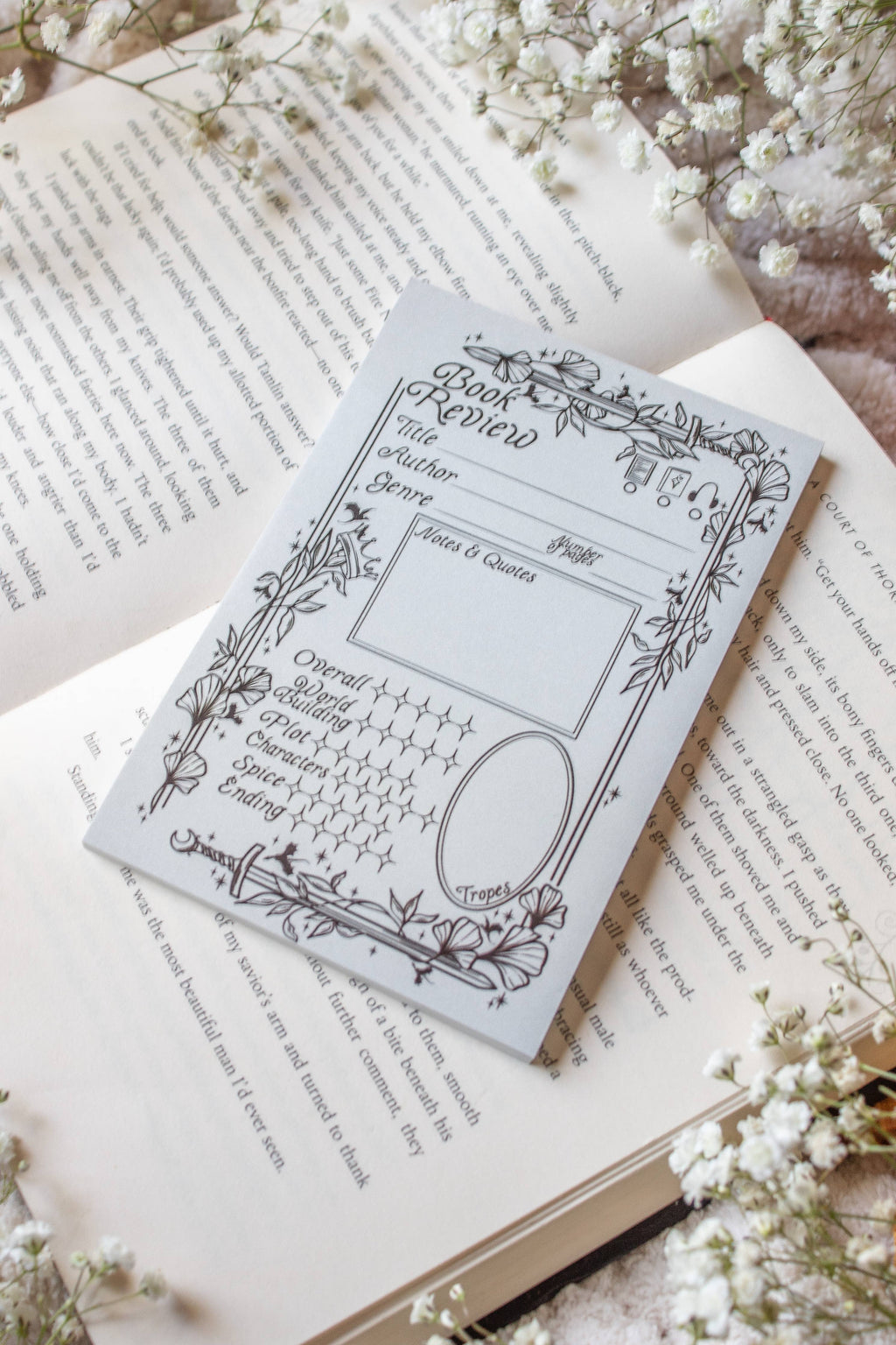 4x6 Book Review Post-it Notepad | Ivory Swords