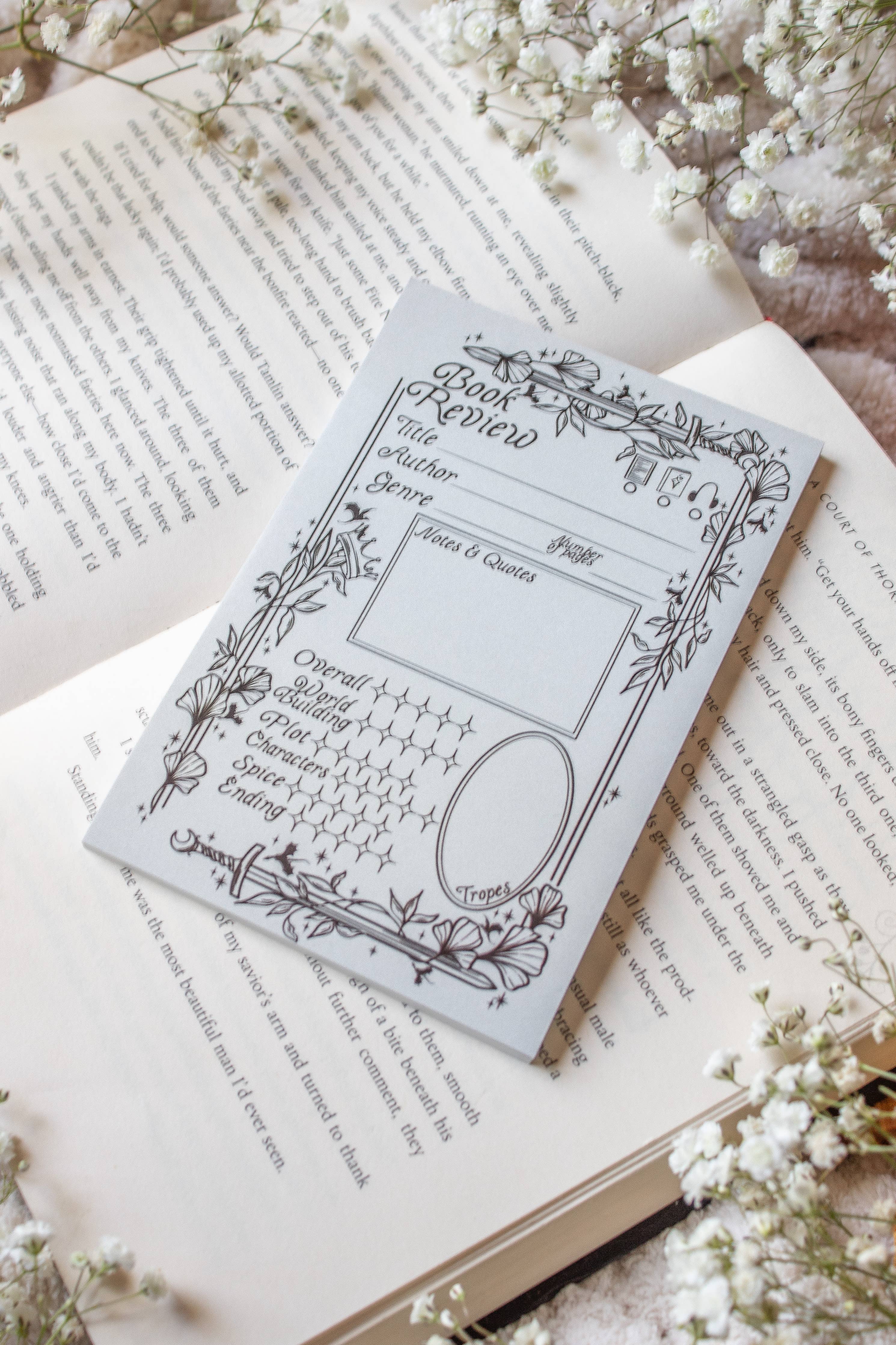 4x6 Book Review Post-it Notepad | Ivory Swords