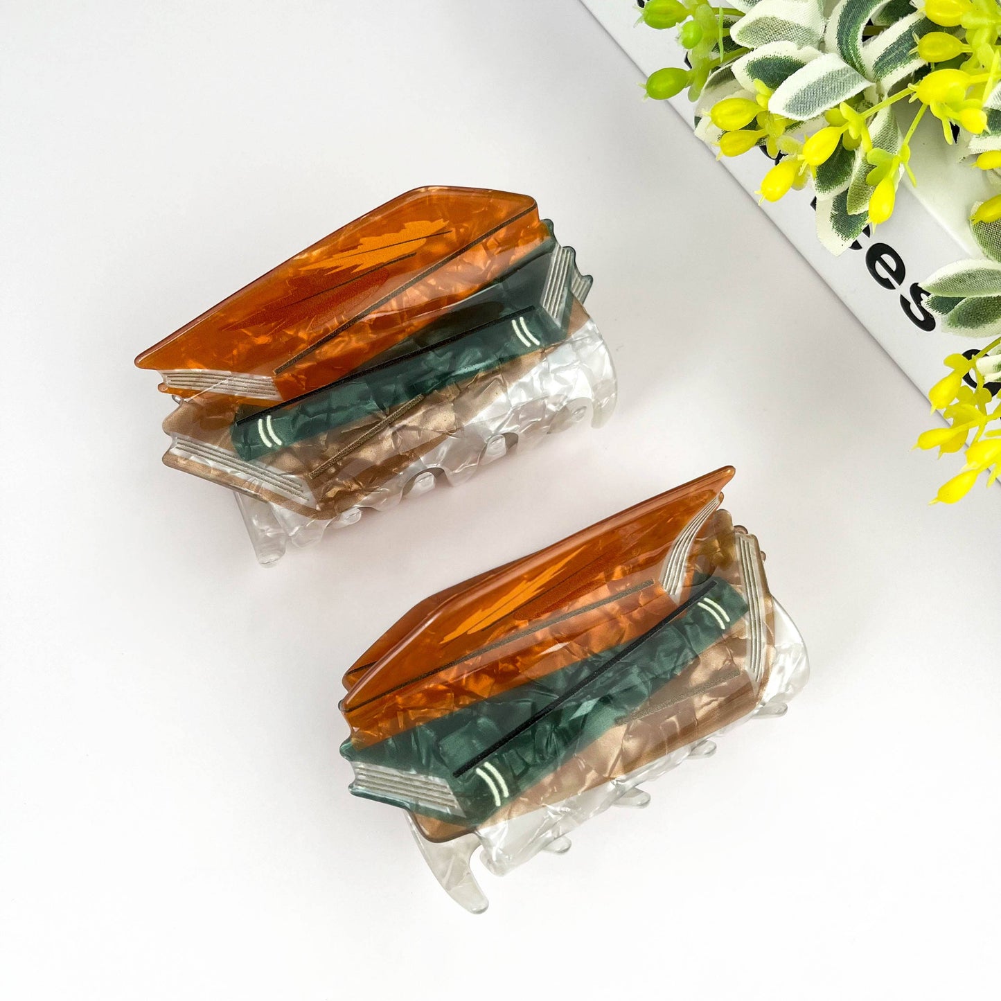Stacked Book Hair Claw Clip, Funny Hair Clip