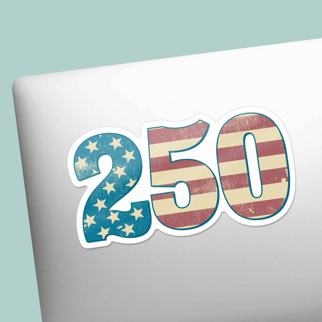 USA 250th Anniversary Grungy American Flag Sticker 2026