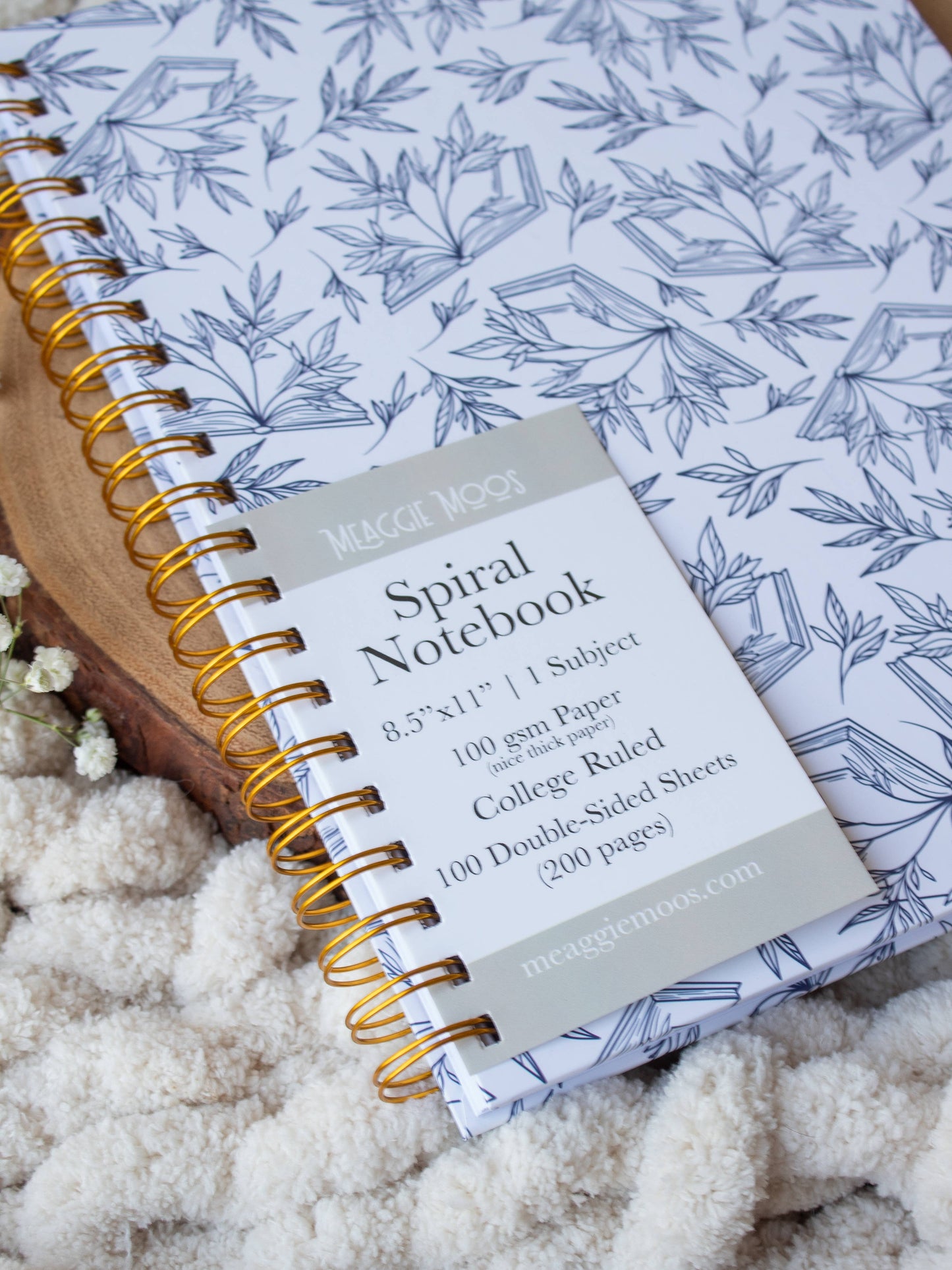 Porcelain Books Hardcover Spiral Notebook | College Ruled