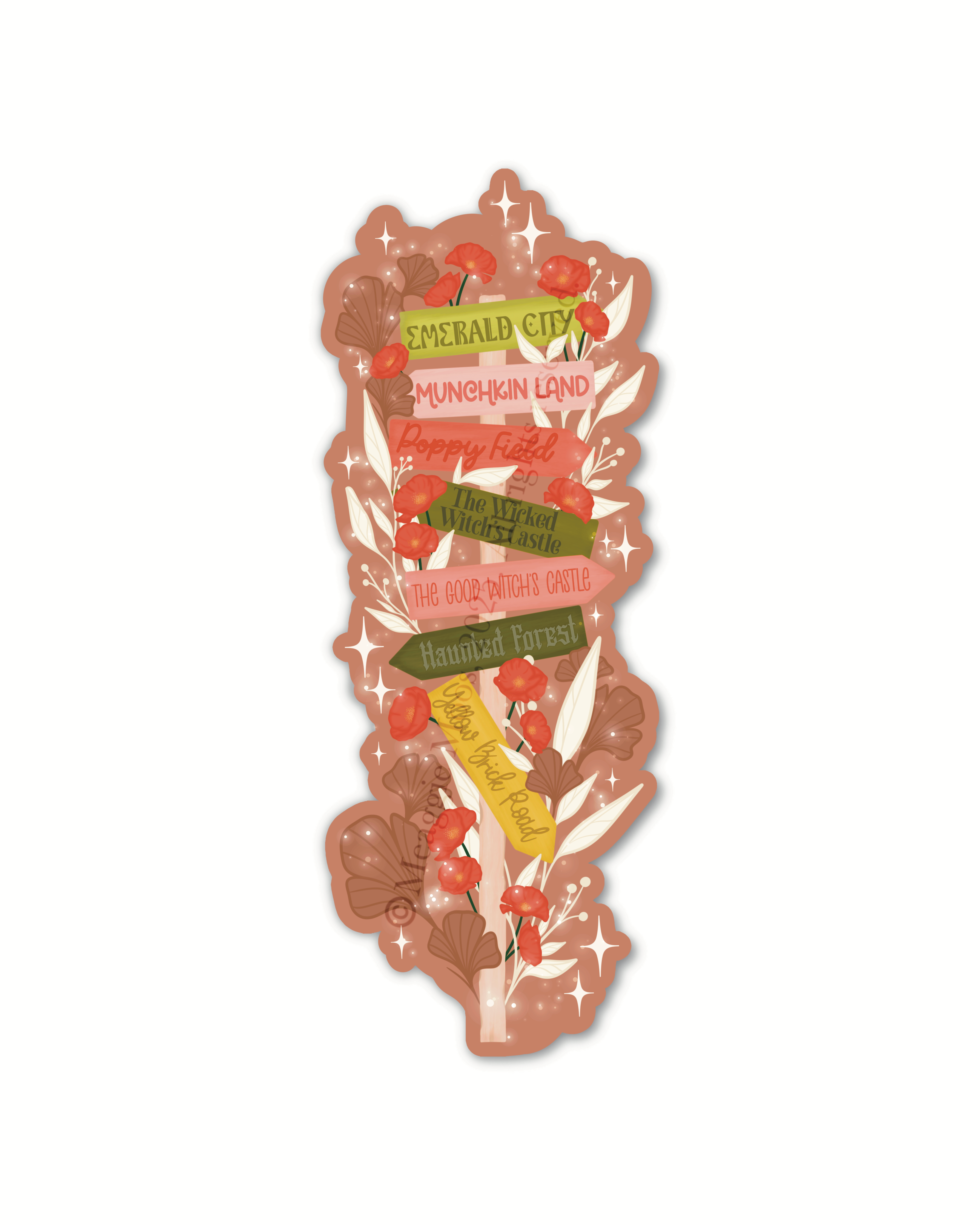 Oz Location Sign Wizard of Oz Die-Cut Bookmark