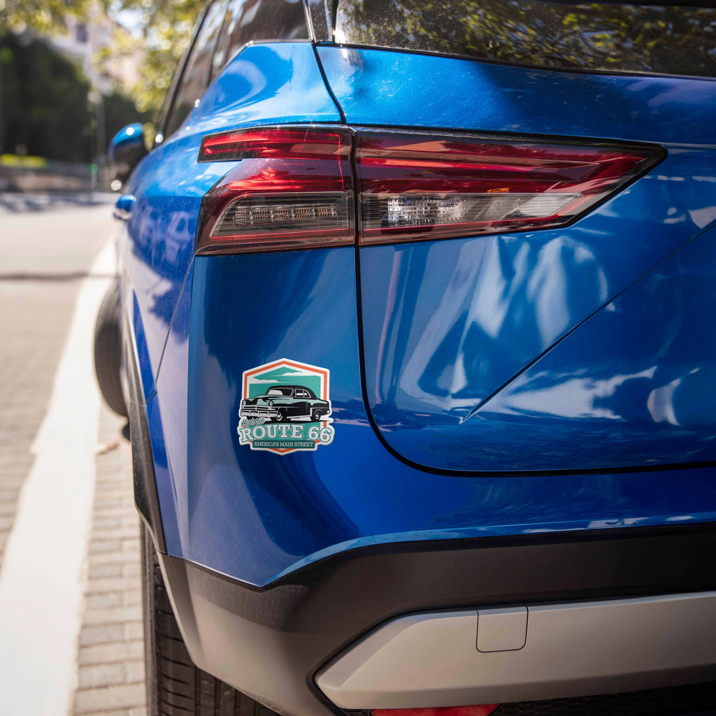 Classic Car Route 66 Sticker
