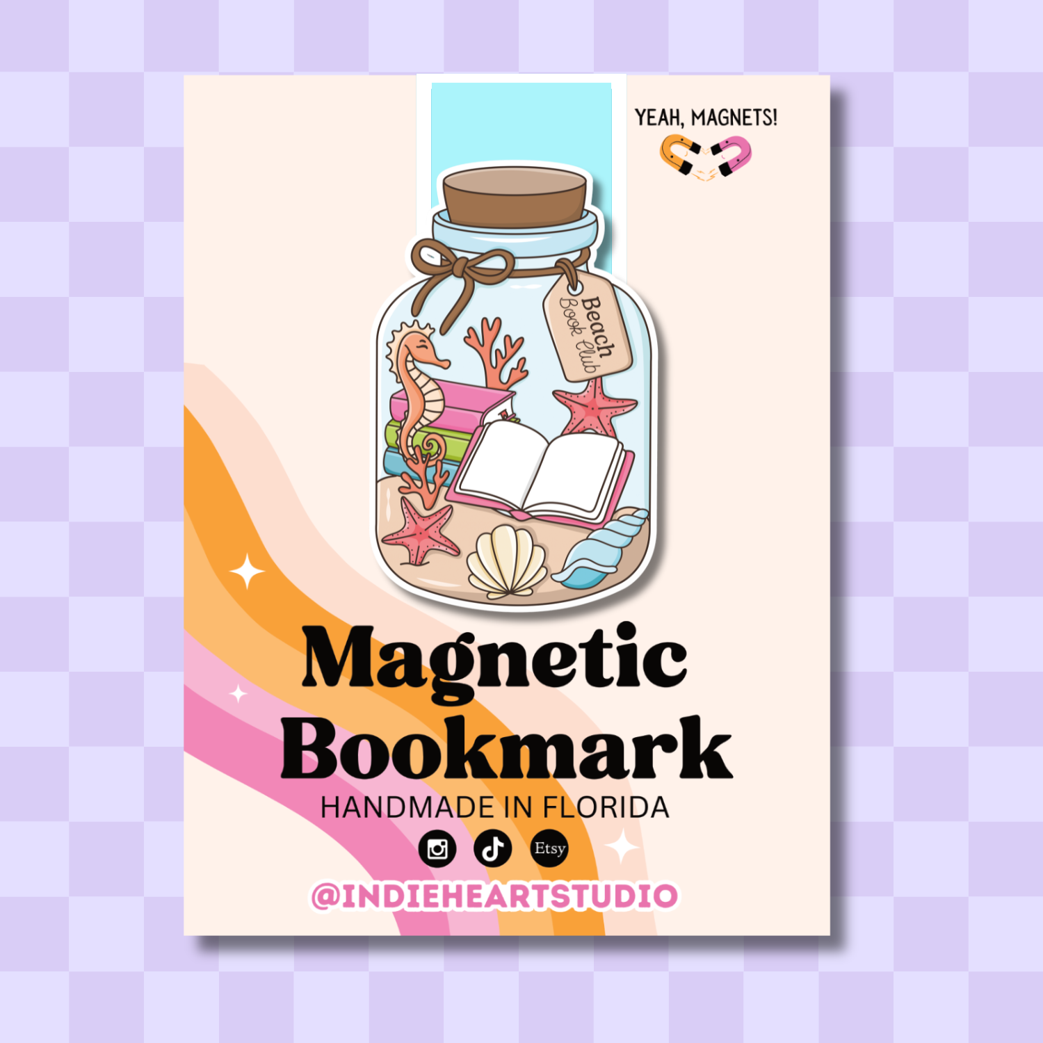 Beach Book Club Magnetic Bookmark