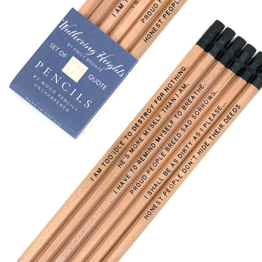Wuthering Heights Quote Pencils, Emily Bronte Bookish Gifts