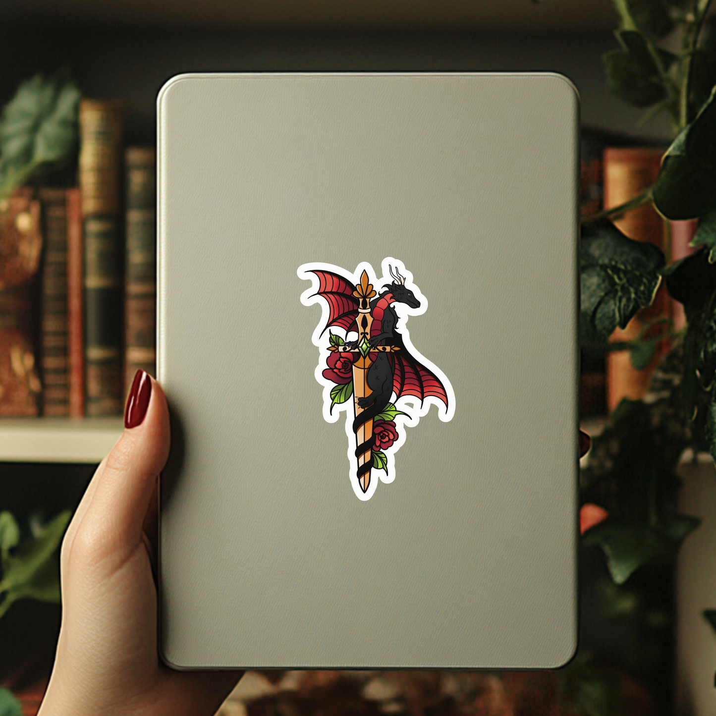Dragon Sword Bookish Waterproof Vinyl Sticker