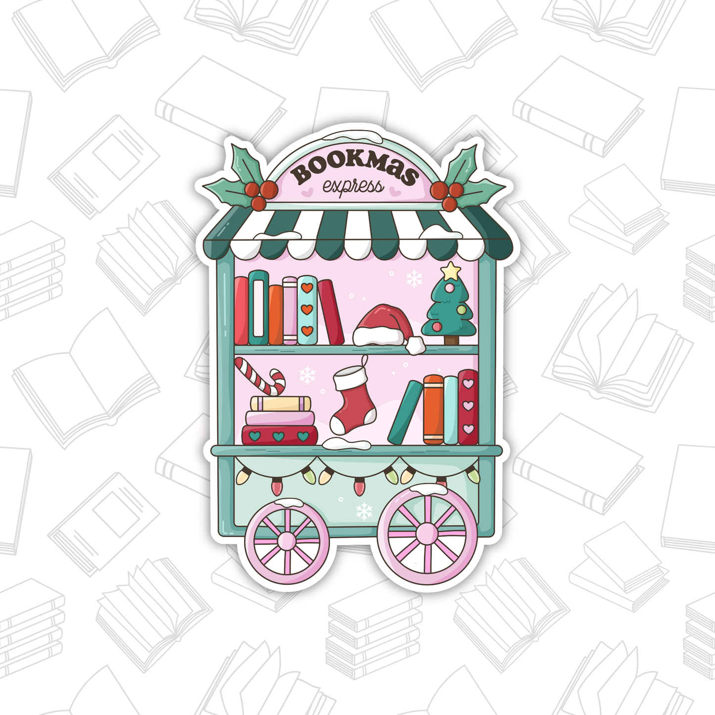 Bookmas Express Holiday Sticker