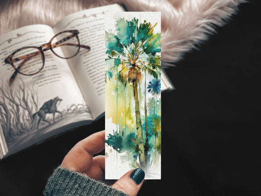 Tropical Beach Watercolor Bookmark